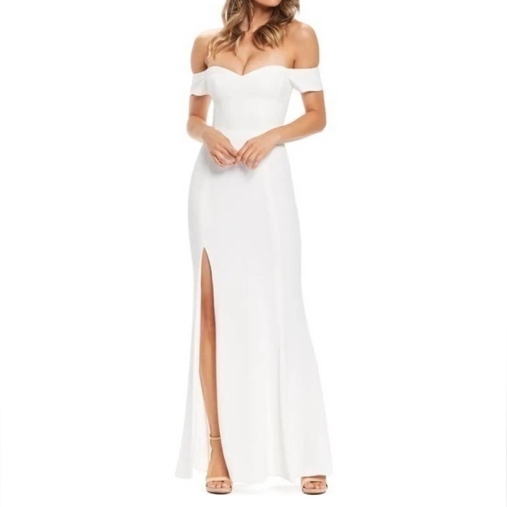 Dress the population Logan Off the Shoulder Evening Dress